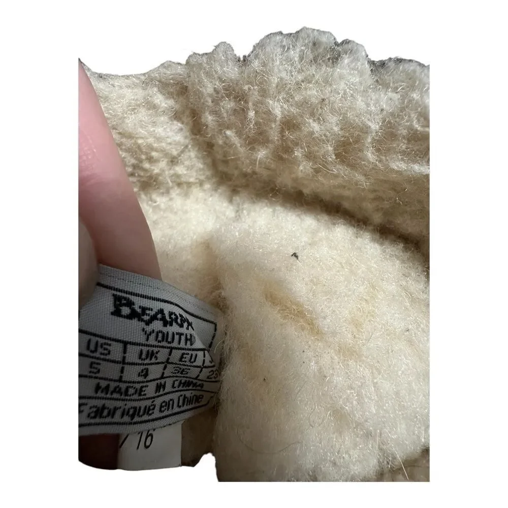 Bearpaw 5 youth brown suede winter mid calf fleece lined boots